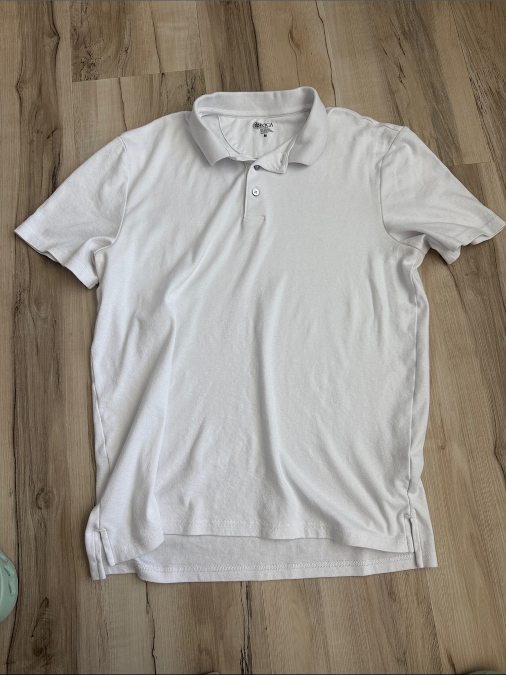 Classic White Polo Shirt with Two-Button Placket